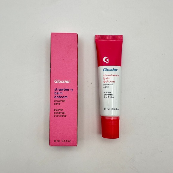 Glossier Strawberry Balm Dotcom Universal Salve 0.5fl‎ Oz/15ml Lipbalm - Picture 1 of 5
